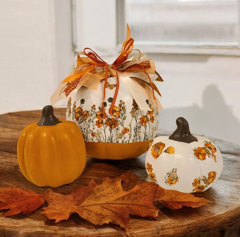 Set of 3 Fall Themed Ceramic Pumpkins - Multiple Designs to Chose From!