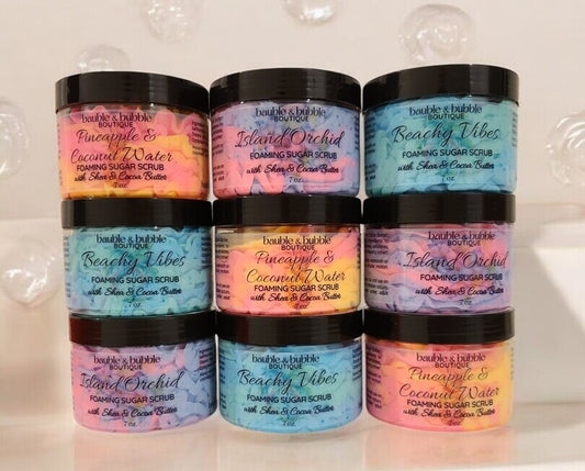 Sweet Bubbles Foaming Sugar Scrub - Cleanse, Exfoliate & Moisturize All in One!